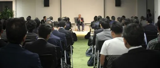 樋口会長の講演 「先の先を読む経営 創業者 石橋信夫に学ぶ」